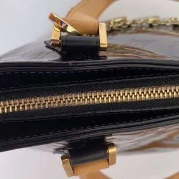 SALE! Vintage Louis Vuitton Houston Black Vernis Leather Logo Shoulder Bag Tote - Picture 9 of 14